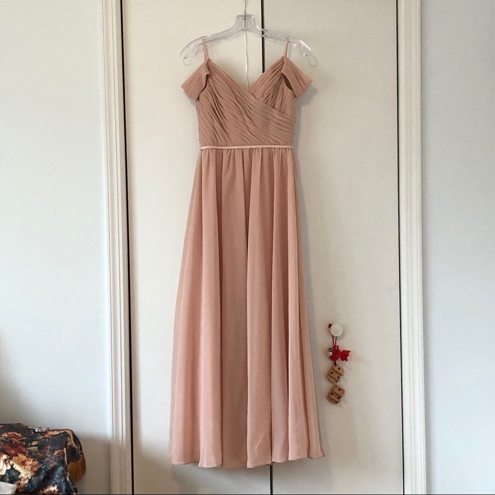 Sorella Vita Chiffon Blush Pink Gown - Size 2